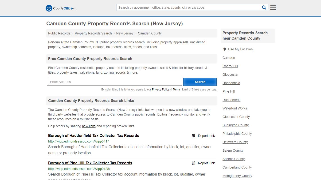 Camden County Property Records Search (New Jersey) - County Office