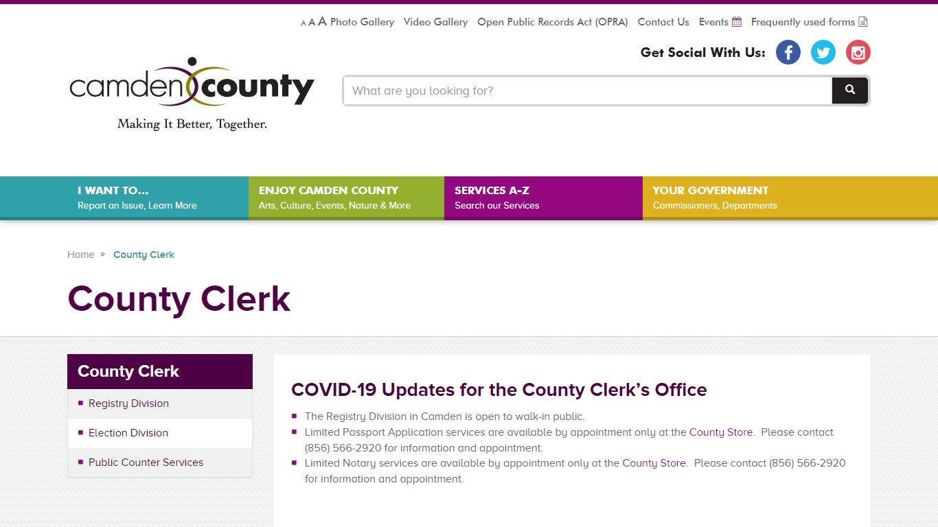 County Clerk | Camden County, NJ